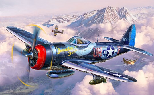 Revell 63984 1/72 P47M Thunderbolt Fighter w/paint & glue