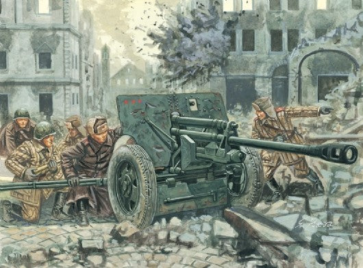 Italeri 6097 1/72 WWII ZIS 3 Anti-Tank Gun (2) w/12 Crew (D)