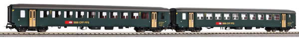 Piko 96786 HO Scale 1/87 2-Car Set Coaches EW I B SBB IV Green