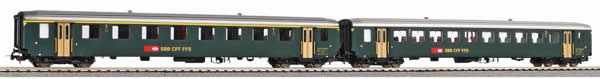 Piko 96790 HO Scale 1/87 2-Car Set Coaches EW I A+B SBB IV Green