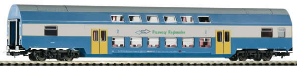 Piko 97059 HO Scale 1/87 Bi-Level Coach 2nd Cl. PR PKP V-VI