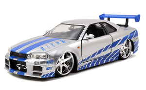 Jada Toys 97158 1/24 Scale Brian's Nissan Skyline GT-R R34