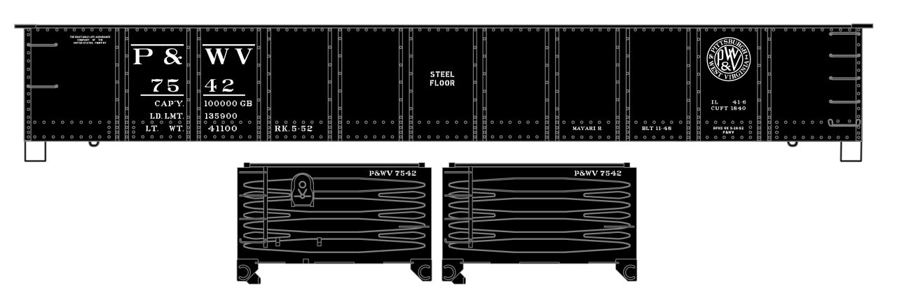 Accurail 37032 Ho 41'Steel Gondola P&Wv