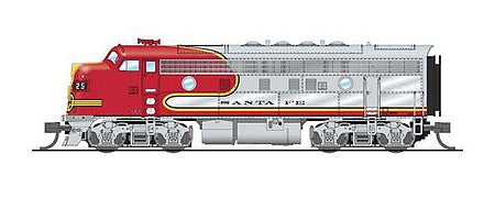 Broadway Limited 6830 N Scale EMD F3 A-Unpowered B Set - Sound and DCC - Paragon4 -- Santa Fe #25L, 25A (Warbonnet; silver, red)