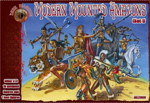 Alliance Figures 72026 1/72 Modern Mounted Amazons Figures (10 & 1 foot)