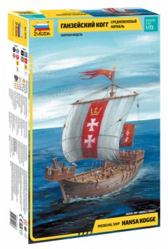 Zvezda 9018 1/72 Hansa Kogge Medieval Cargo Sailing Ship