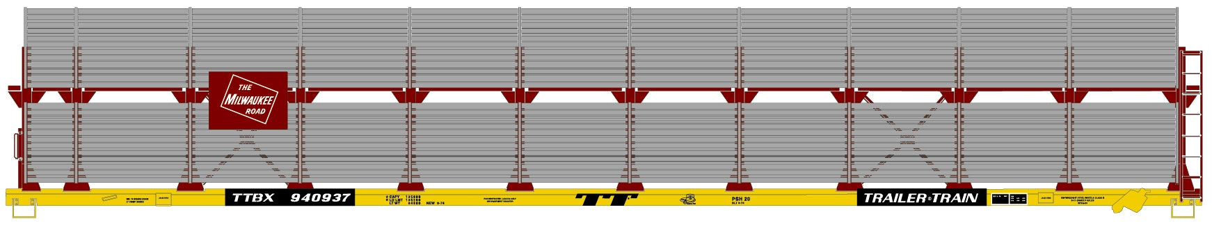 Accurail 9414 Ho 89' Bi-Level Auto Rack Milw