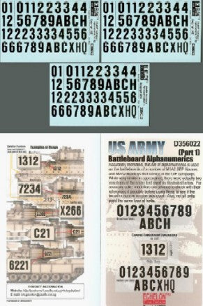 Echelon Decals 356022 1/35 US OIF Battleboard Alphanumerics Pt1 (D)