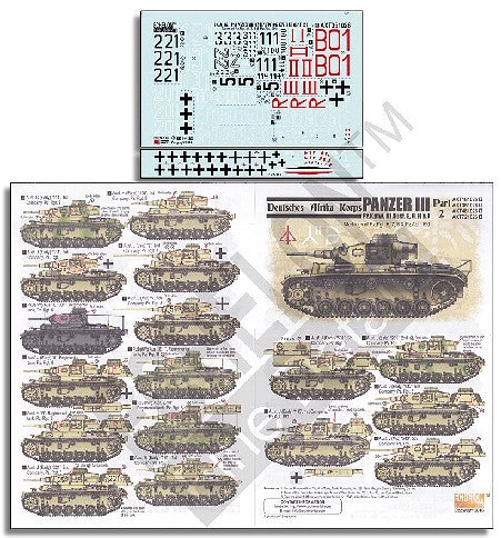 Echelon Decals 351026 1/35 DAK Panzer IIIs Part 2