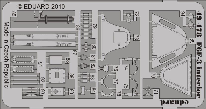 Eduard 49478 1/48 Aircraft- F6F3 Interior for HBO (Painted Self Adhesive) (D)