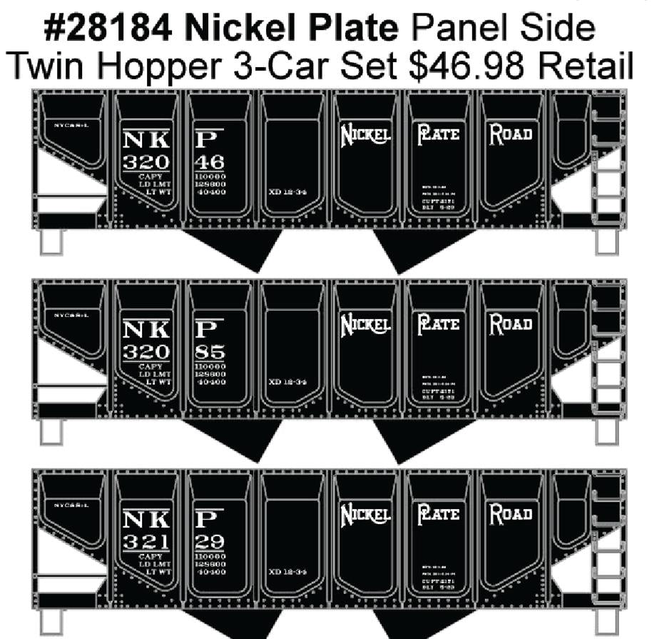 Accurail 28184 Ho Twin Hopper Nkp 3#Set