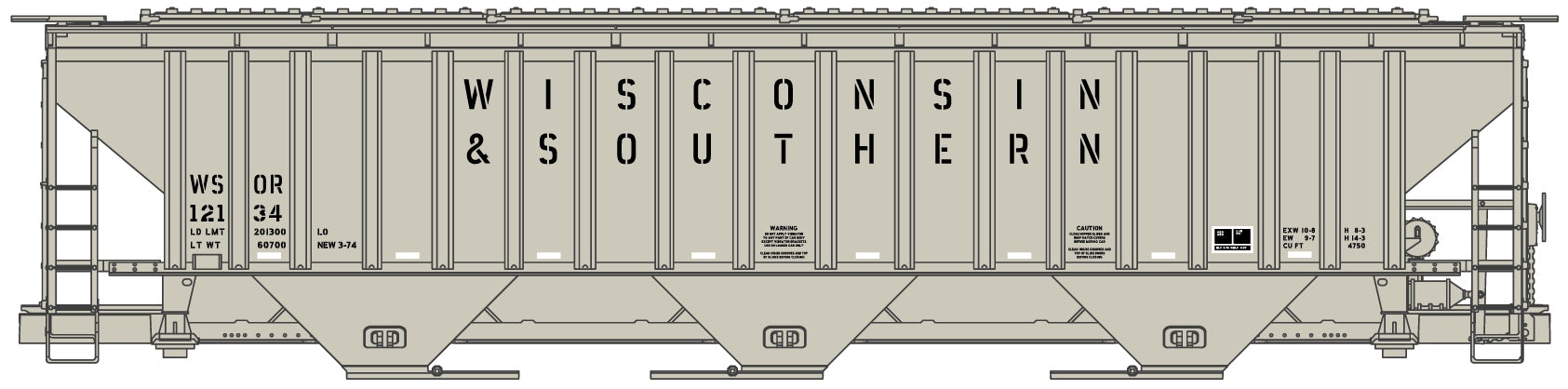 Accurail 6519 Ho Ps Cvd Hopper W&S