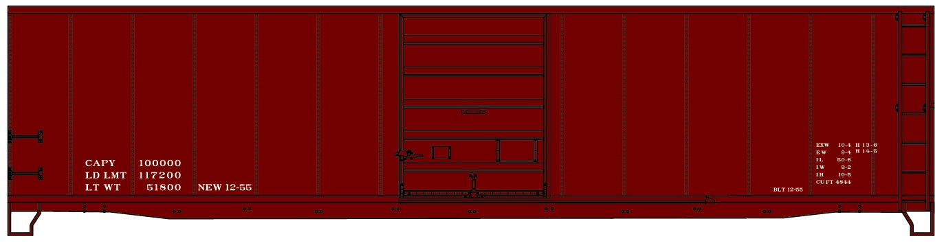 Accurail 5549 Ho 50'Steel Boxcar Dataonlyoxi