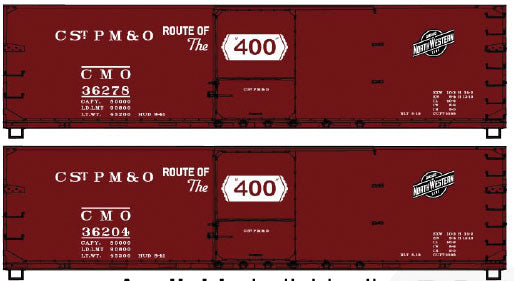 Accurail 1221 Ho Ds Wood Boxcar Cmo/Nw 2#Set