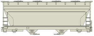 Accurail 2200 Ho 2-Bay Acf Cvd Hopper Undec