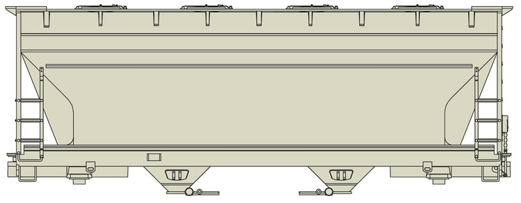 Accurail 2200 Ho 2-Bay Acf Cvd Hopper Undec