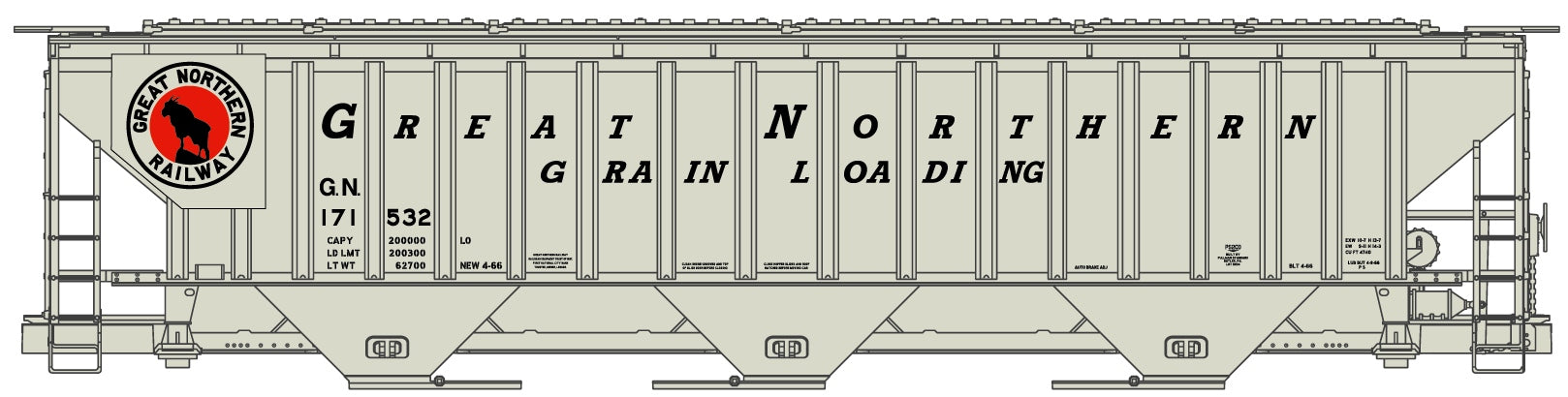 Accurail 6522 Ho Pullman Std Cvd Hop Gn