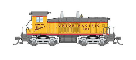 Broadway Limited 3925 N Scale EMD NW2 - Sound and DCC - Paragon4(TM) -- Union Pacific #1093 (Armour Yellow, gray, red; Silver Trucks)