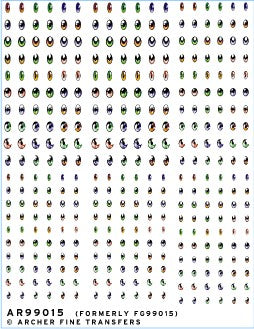 Archer Fine Transfers 99015 Waterslide Decals: Anime Eyes Small for 1/12 to 1/18 scale
