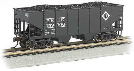 Bachmann 19516 HO Scale USRA 55-Ton Outside-Braced Hopper with Load - Ready to Run - Silver Series(R) -- Erie 159106 (black)