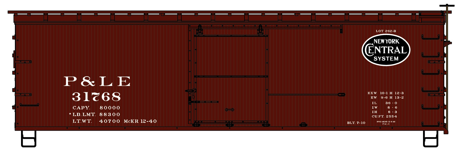 Accurail 1313 Ho 36'Ds Wood Boxcar P & Le
