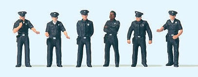 Preiser 10799 HO Scale Working People -- United States City Police pkg(6)