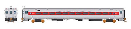Rapido Trains 528037 N Scale Comet Commuter Cab Car - Ready to Run -- Connecticut DOT CDOT (silver, red)
