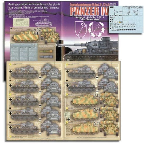 Echelon Decals 721007 1/72 Panzer IV Ausf F1/F2 & G 1SSPzAbt LAH HG Division