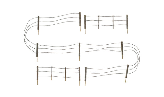 Woodland Scenics 2980 HO Scale Barbed Wire Fence - Kit with Gates, Hinges & Planter Pins -- Total Scale Length: 192' 58.5m