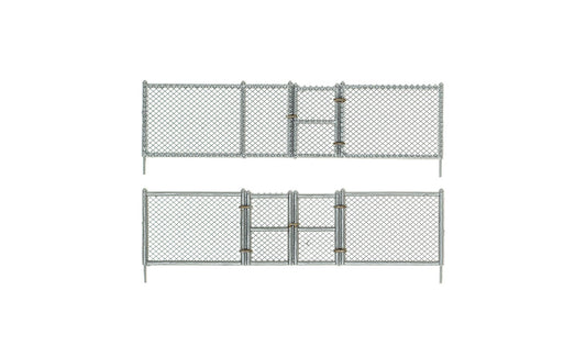 Woodland Scenics 2993 N Scale Chain Link Fence - Kit with Gates, Hinges & Planter Pins -- Total Scale Length: 192' 58.5m