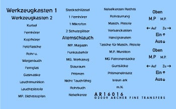 Archer Fine Transfers 16016 1/16 King Tiger Interior Stenciling for TSM