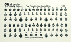Airscale 3201 1/32 Early Allied Jets Instrument Dials (Decal)