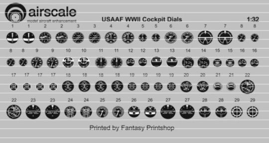 Airscale 3207 1/32 WWII USAAF Instrument Dials (Decal)