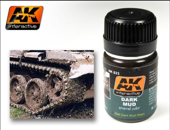 AK Interactive 23 Dark Mud Enamel Paint 35ml Bottle