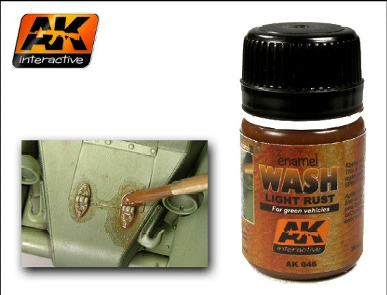 AK Interactive 46 Light Rust Wash Enamel Paint 35ml Bottle