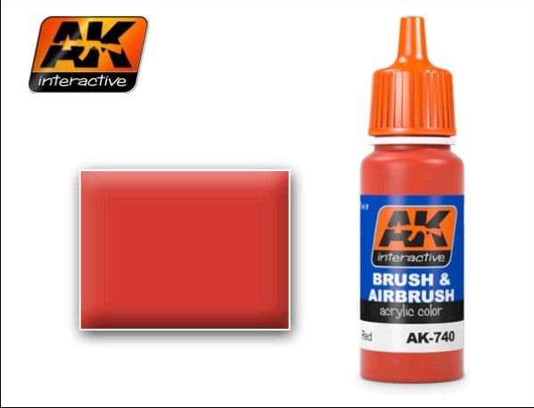 AK Interactive 740 Red Acrylic Paint 17ml Bottle (D)