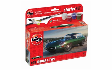 Airfix 55009 1/43 Jaguar E-Type Car Small Starter Set w/paint & glue