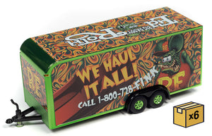 Auto World AWSP106-CASE 1/64 Scale Rat Fink - Enclosed Trailer