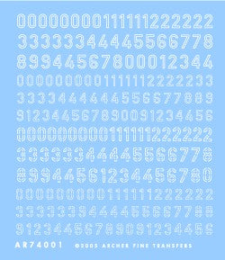 Archer Fine Transfers 74001W 1/72-1/76 Generic German Turret Numbers (White Stencil & Non-Stencil)