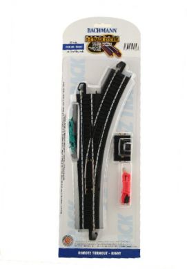 Bachmann 44462 HO Right Remote Switch Steel on Black Roadbed (1/Cd)