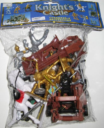 Playsets 24 1/32 Knights & Armor Figure Playset (6 w/Weapons, 2 Horses, Cannon, Catapult & Acc) (Bagged)