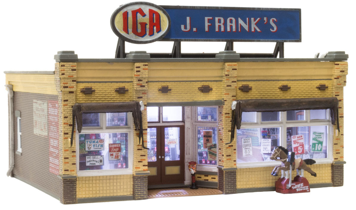 Woodland Scenics 5050 HO Scale Built-&-Ready Landmark Structures(R) -- J. Frank's Grocery 5 1/4 x 4 1/8" 13.3 x 10.4 cm