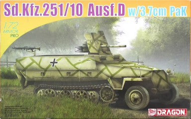 Dragon Models 7280 1/72 SdKfz 251/10 Ausf D Halftrack w/3.7cm PaK Gun