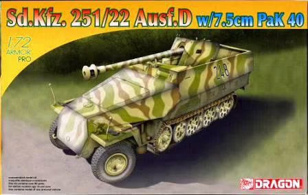 Dragon Models 7351 1/72 SdKfz 251/22 Ausf D Halftrack w/7.5cm PaK 40 Gun