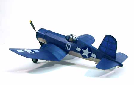 Dumas Products 213 17-1/2" Wingspan F4U Rubber Pwd Aircraft Laser Cut Kit