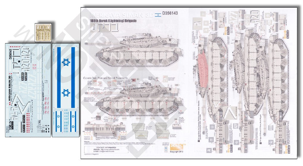Echelon Decals 356143 1/35 Merkava Siman 3D 188th Barak Lightning Brigade 