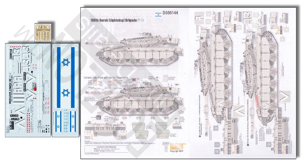 Echelon Decals 356144 1/35 Merkava Siman 3D 188th Barak Lightning Brigade Pt2