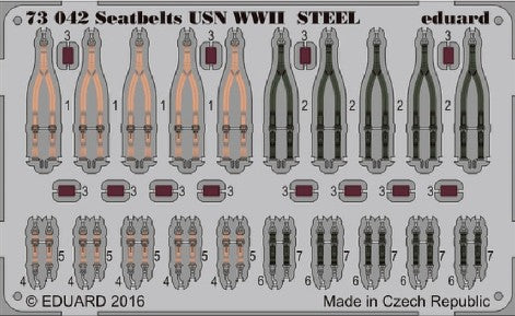 Eduard 73042 1/72 Aircraft- USN Fighters Steel WWII Seatbelts (Painted)