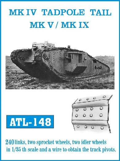 Friulmodel 148 1/35 Mk IV Tadpole Tail, Mk V/IX Track Set (240 Links & 2ea. Sprocket/Idler Wheels) (D)