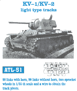 Friulmodel 51 1/35 KV1/KV2 Light Track Set (90 Links w/Horn, 90 w/out)